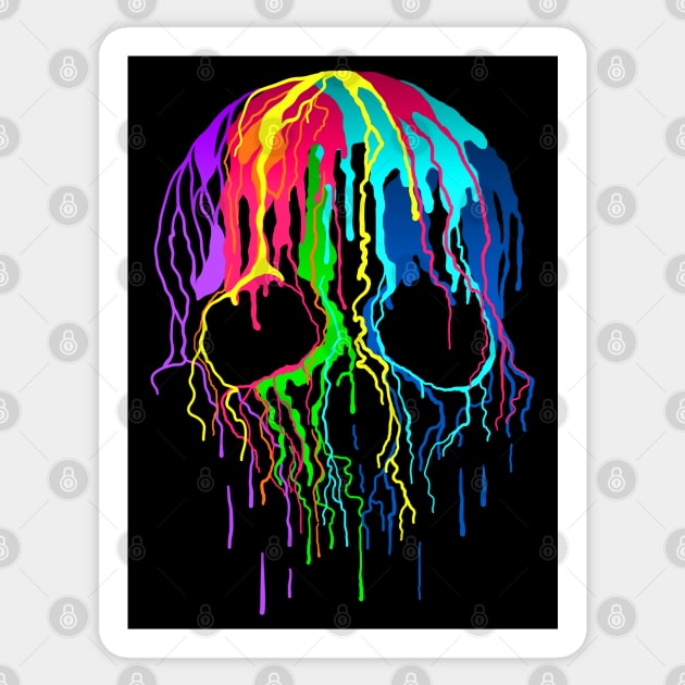 Colorful Drip Skull Sticker by machmigo